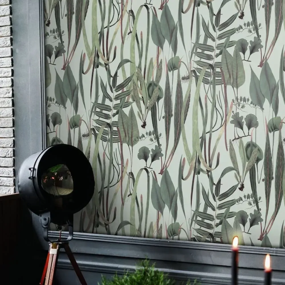 Papier Peint Botanique,papier écologique fin,200x280cm,8 feuilles