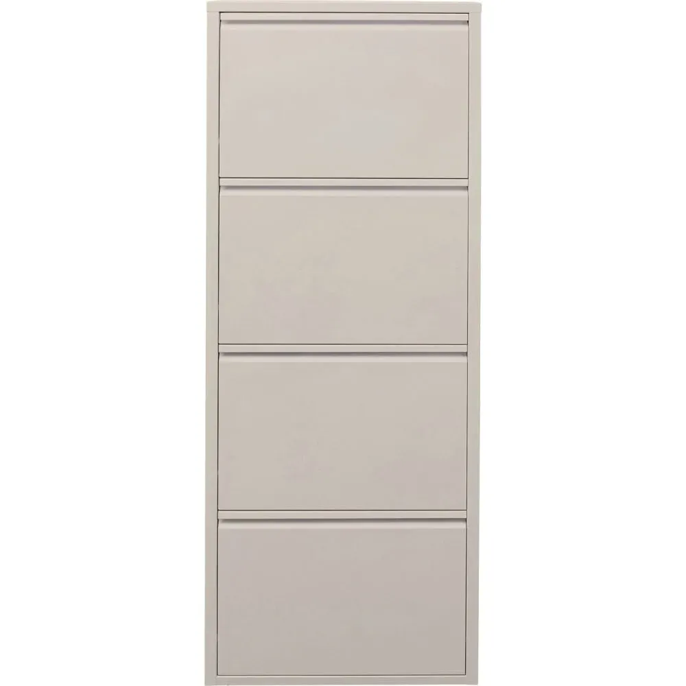 Casier à chaussures 4 tiroirs en acier crème