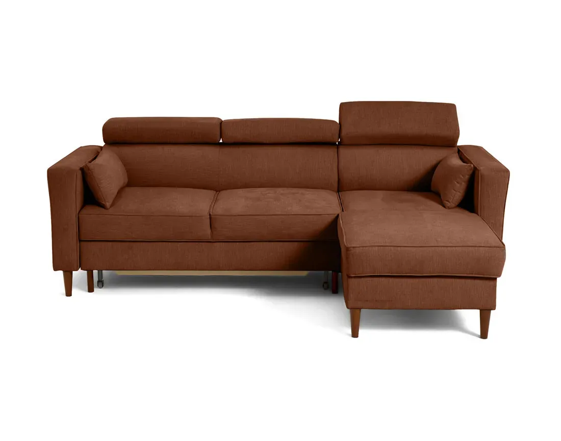 Canapé d'angle réversible convertible 4 places en tissu texturé