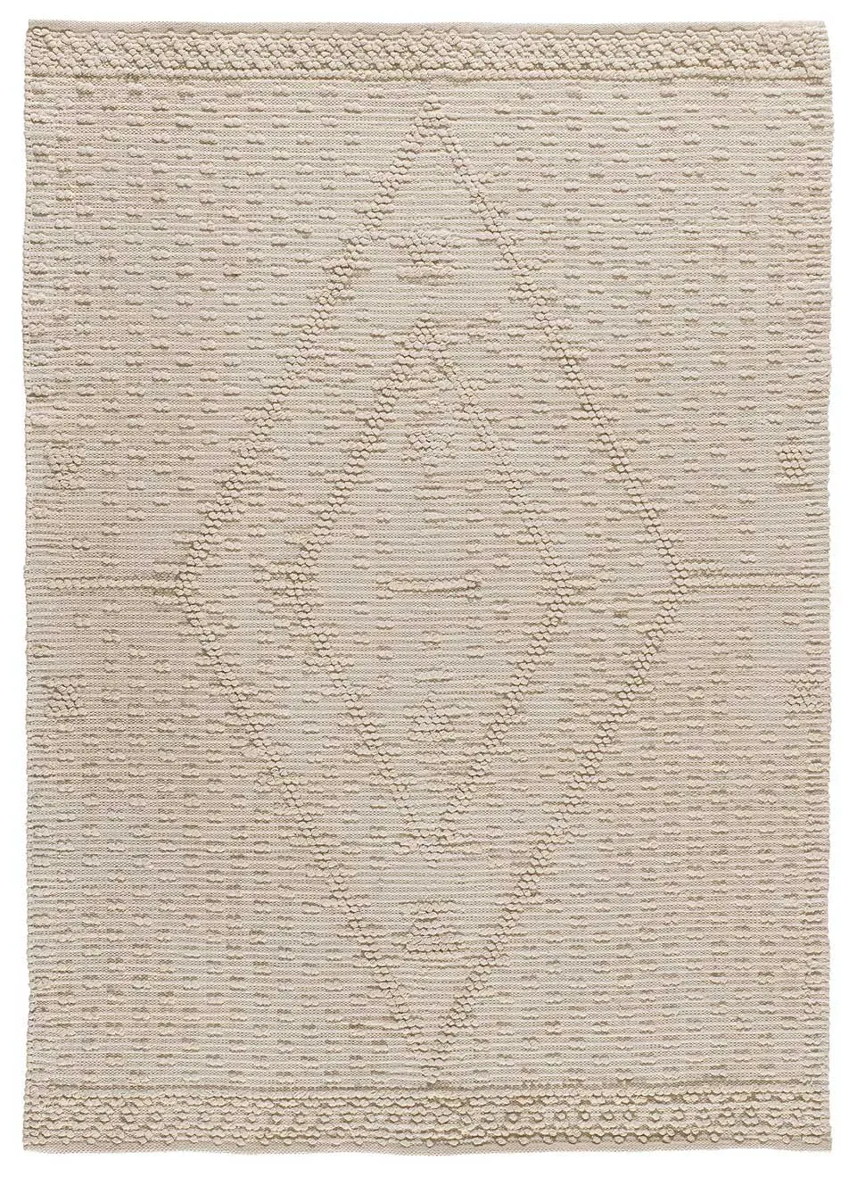 Tapis coton à relief lavable crème 80x120 cm