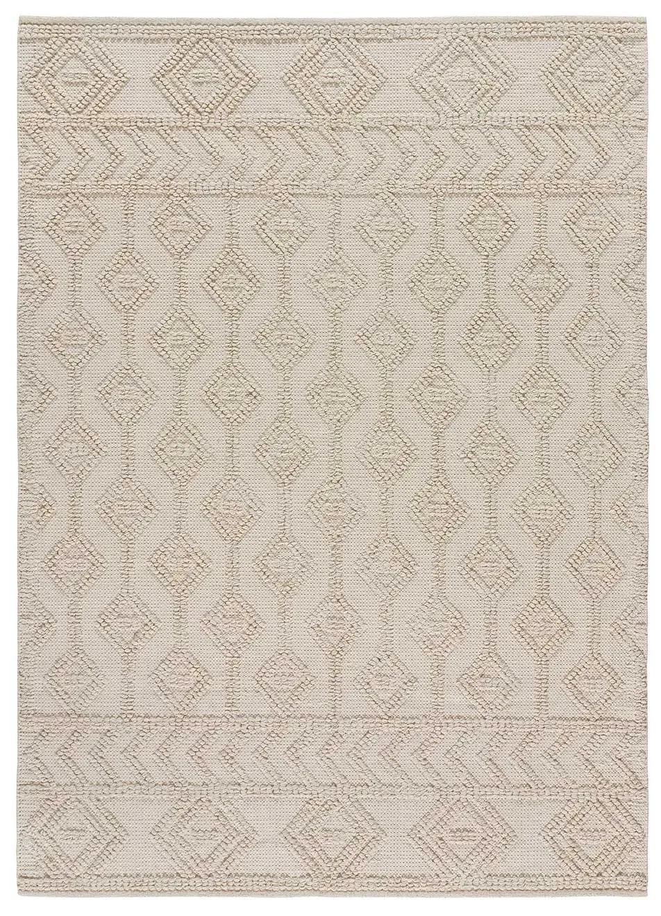 Tapis coton à relief crème 160x230 cm