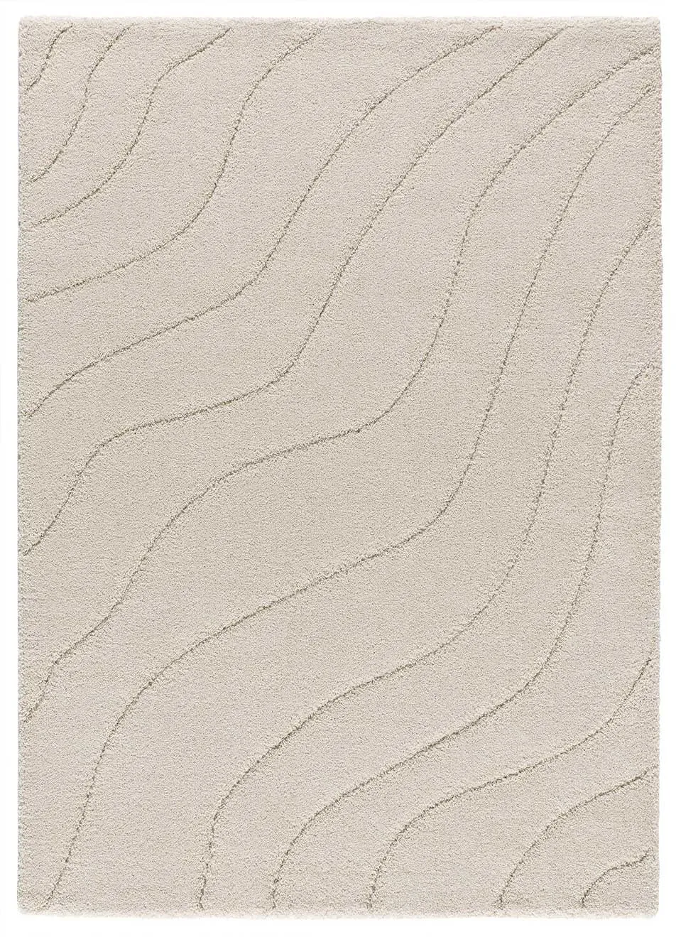 Tapis à relief shaggy crème 133x190 cm
