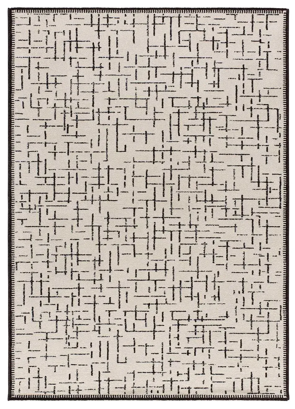 Tapis géométrique blanc/noir 160x230 cm