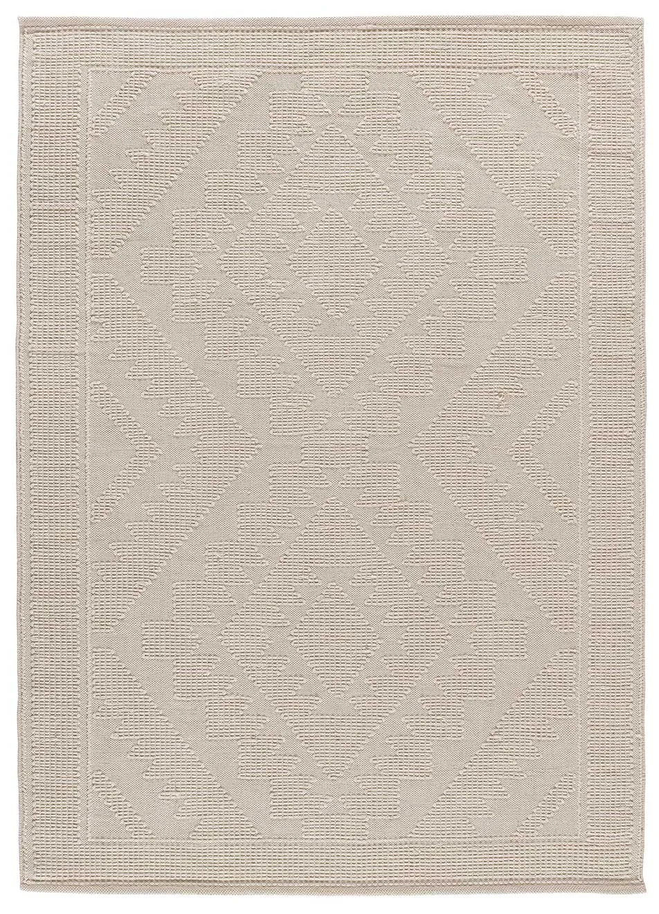 Tapis coton à relief lavable crème 80x120 cm