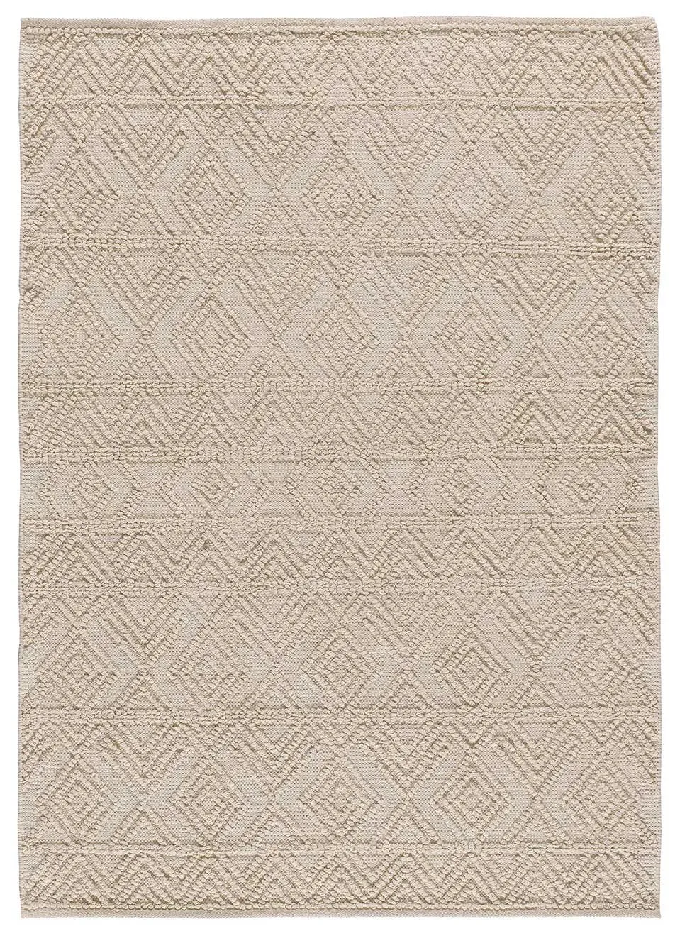Tapis coton à relief lavable crème 120x170 cm
