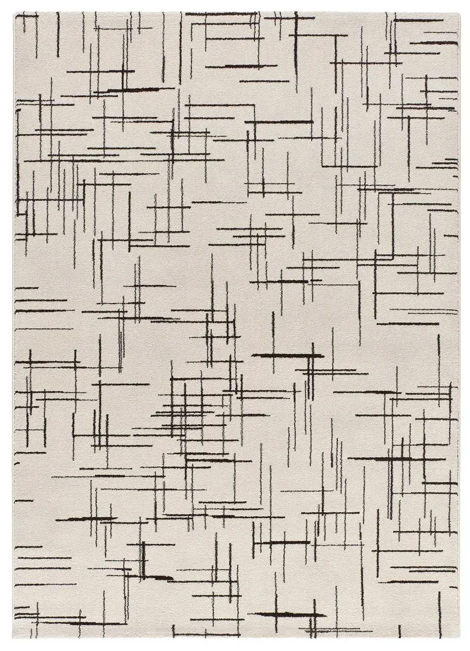 Tapis géométrique blanc/noir 80x150 cm