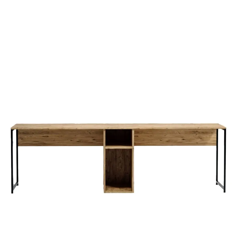 Bureau en bois avec niches