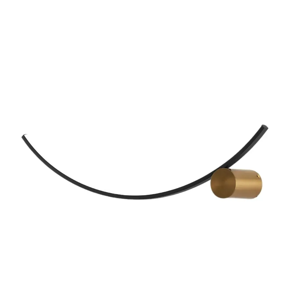 Applique en acier, aluminium et silicone Noir et doré 58 cm