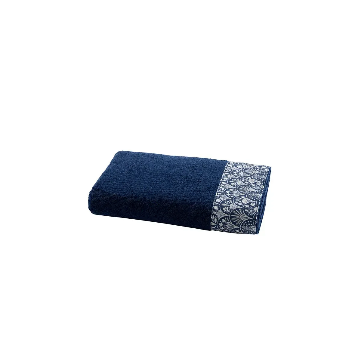 Serviette coton bleu foncé 50x100 cm
