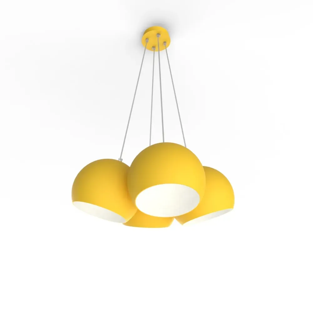 Suspension en métal jaune et blanc interne E27