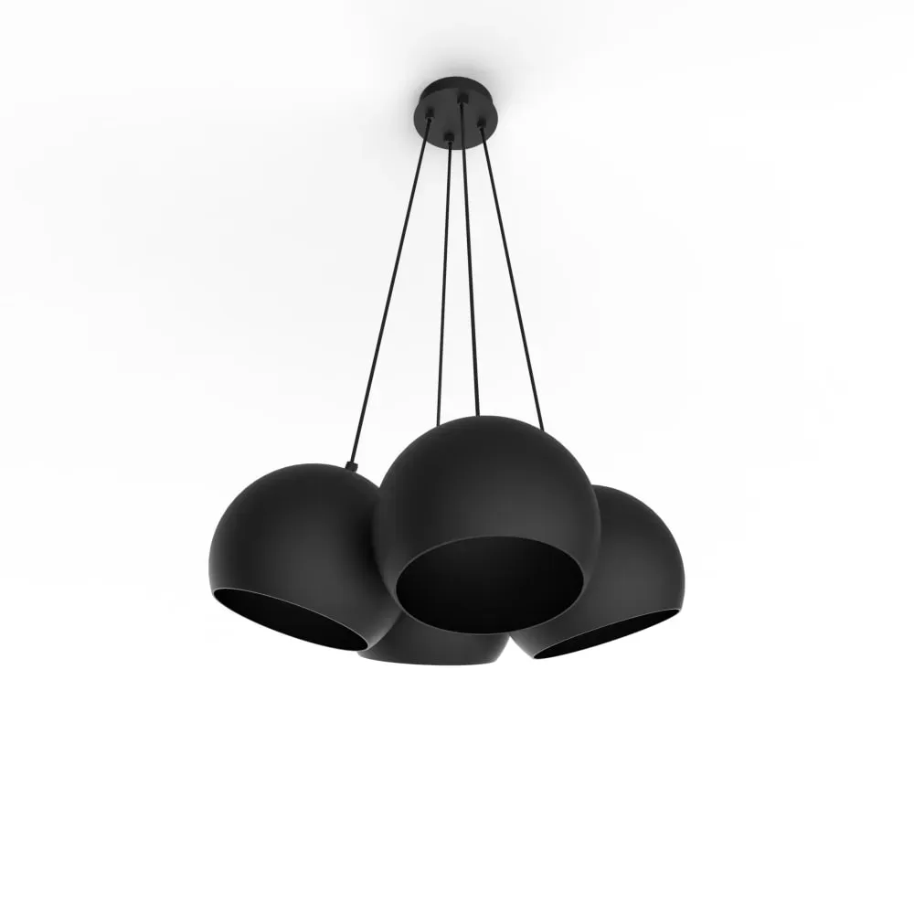 Suspension en métal noir E27