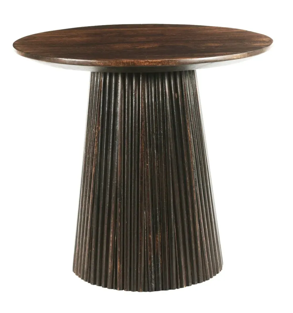 Table basse ronde D.50 cm en Manguier massif teinté noyer