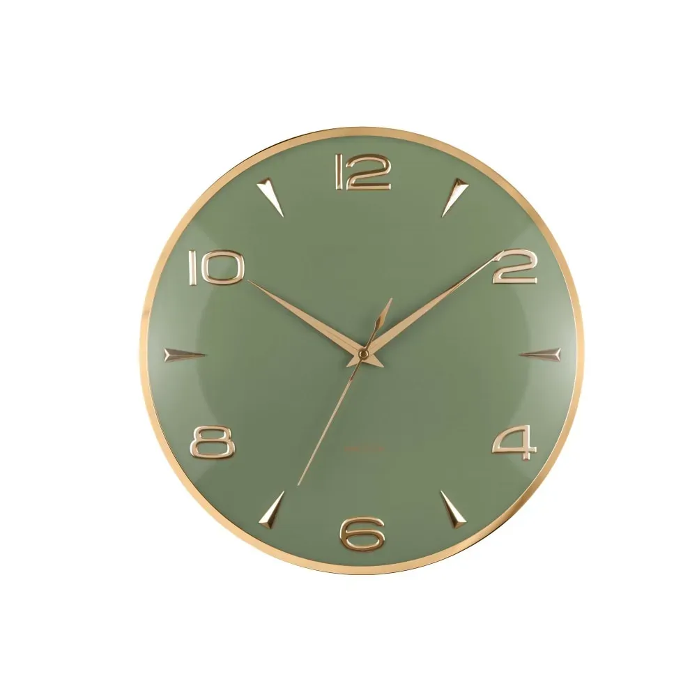 Horloge murale fer vert 40.6x5x40.6cm
