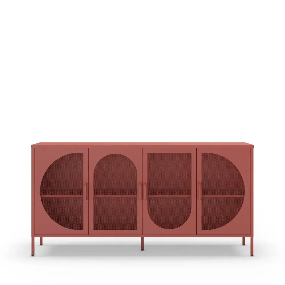 Buffet 4 portes en métal L160cm - Terracotta