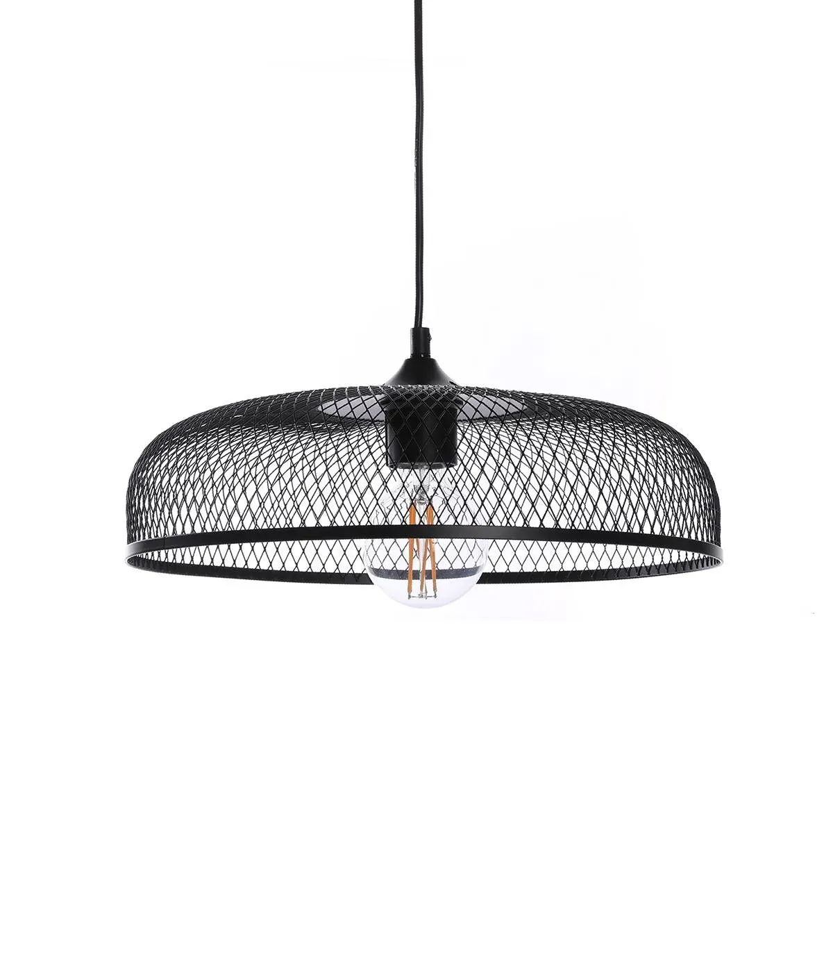 suspension en métal noir, d. 38 cm