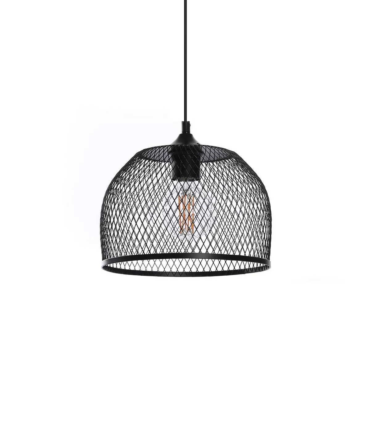 suspension en métal noir, d. 25 cm