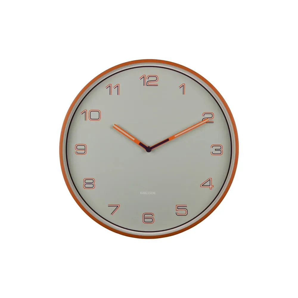 Horloge murale fer orange Ø40cm