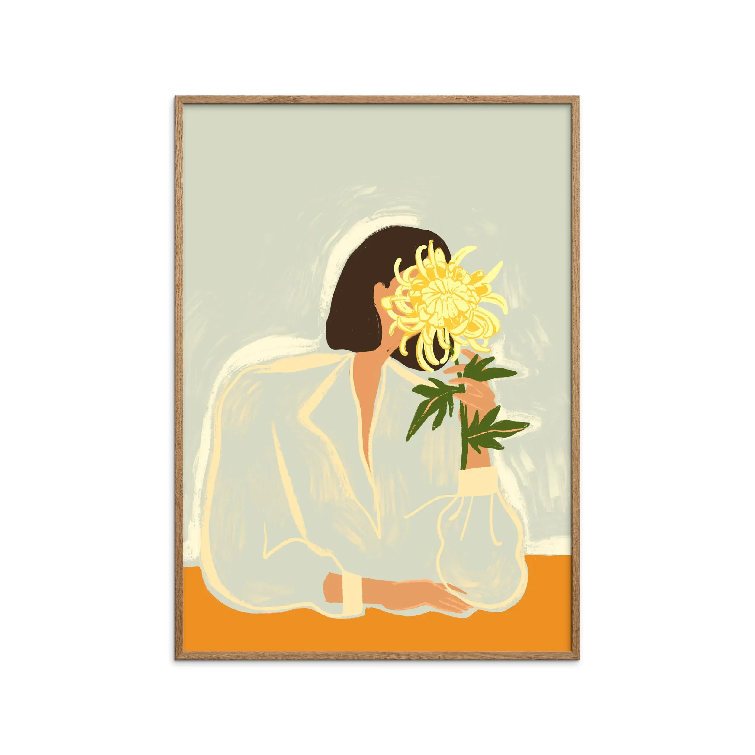 Affiche ''The Crysanthemum'' Cadre en Chêne - 50x70 cm