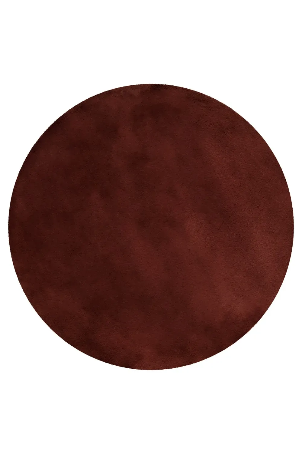 Tapis rond imitation fourrure lapin doux tufté bordeaux ⌀100