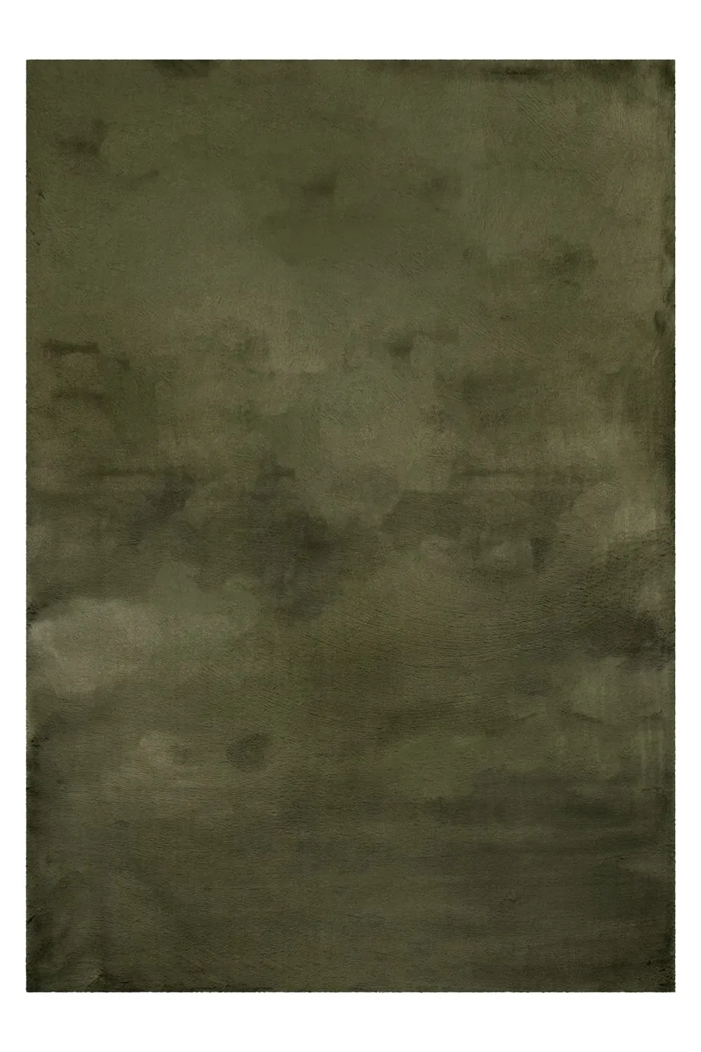 Tapis imitation fourrure lapin doux tufté vert olive 60x90