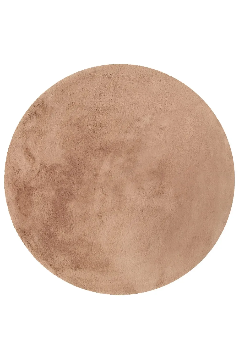 Tapis rond imitation fourrure lapin doux tufté rose poudré ⌀100