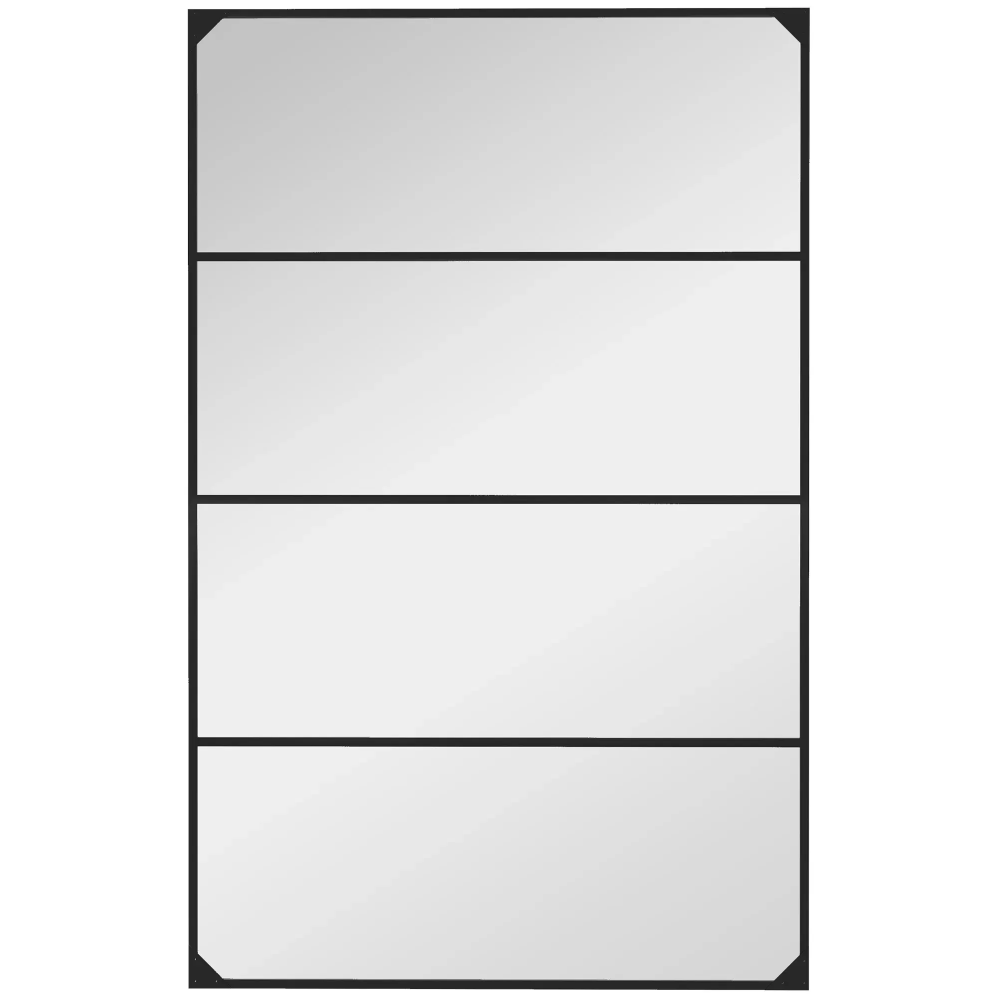 Miroir mural verrière rectangulaire style industriel métal noir