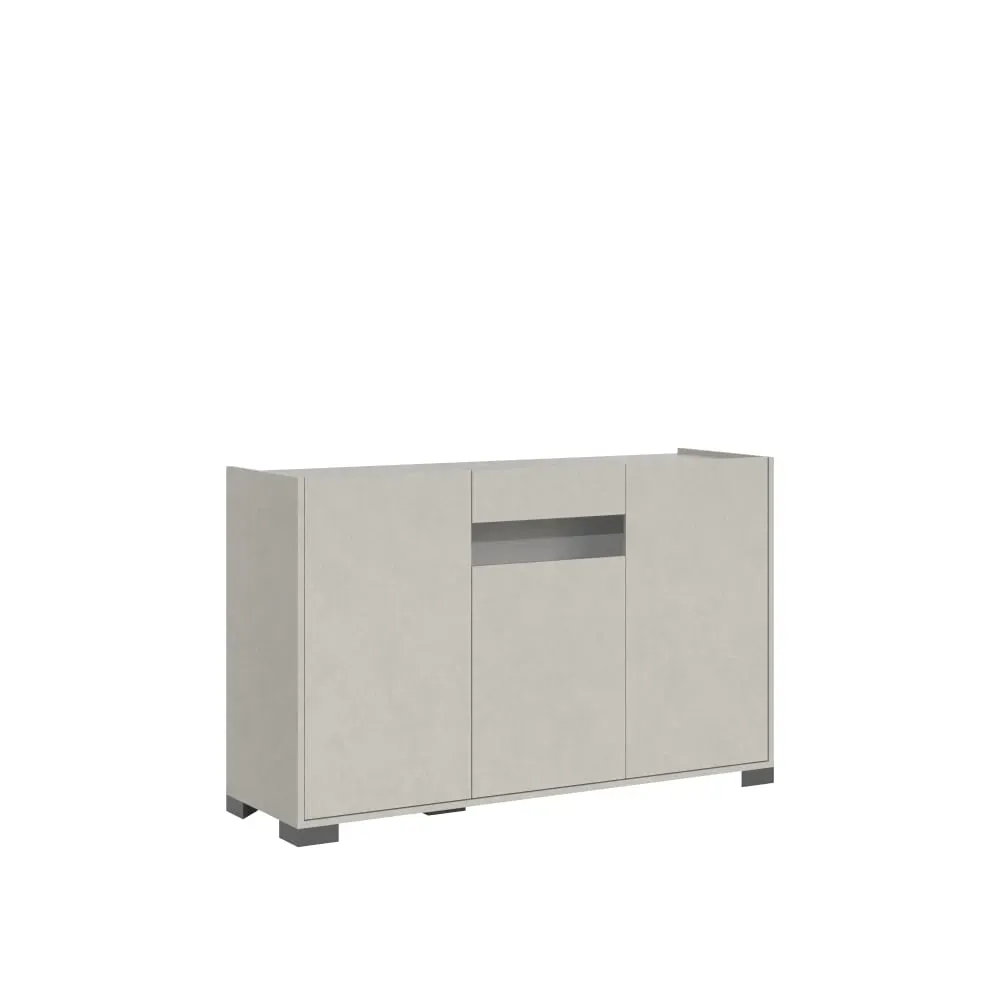 Buffet bas 3 portes 130x40x81 cm effet bois cachemire