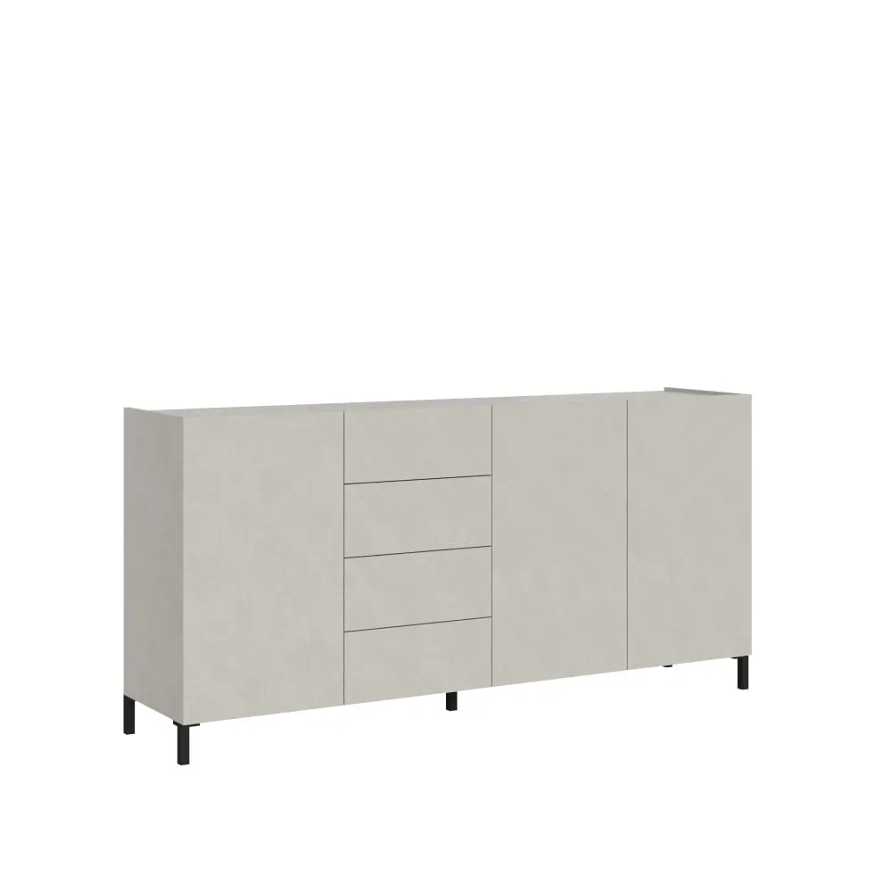 Buffet bas 3 portes et 4 tiroirs 174x40x84 cm effet bois cachemire