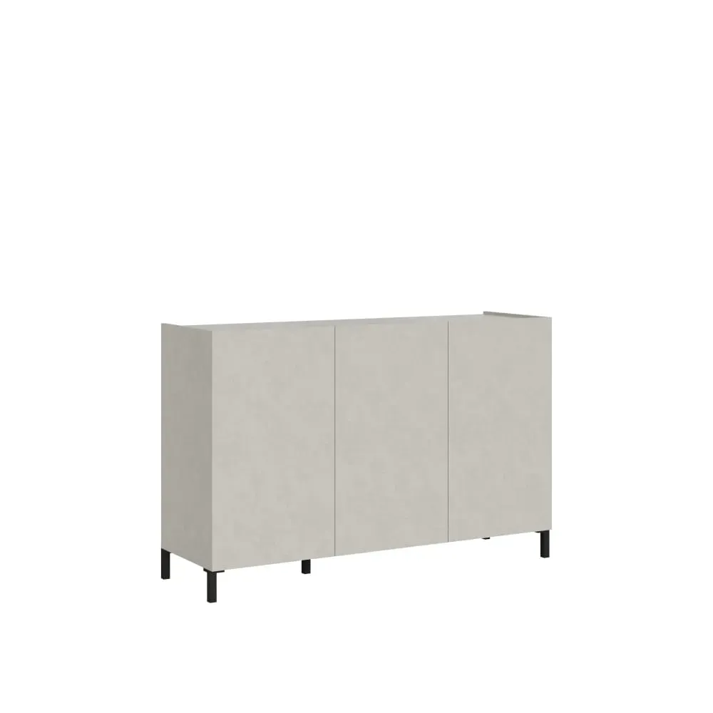 Buffet bas 3 portes 130x40x84 cm effet bois cachemire