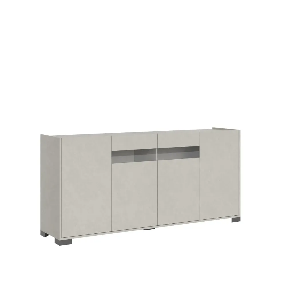 Buffet bas 4 portes 172x40x81 cm effet bois cachemire
