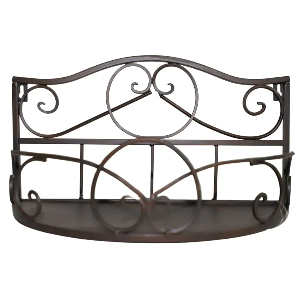 Etagère murale en métal marron 38 x 17 x 21cm