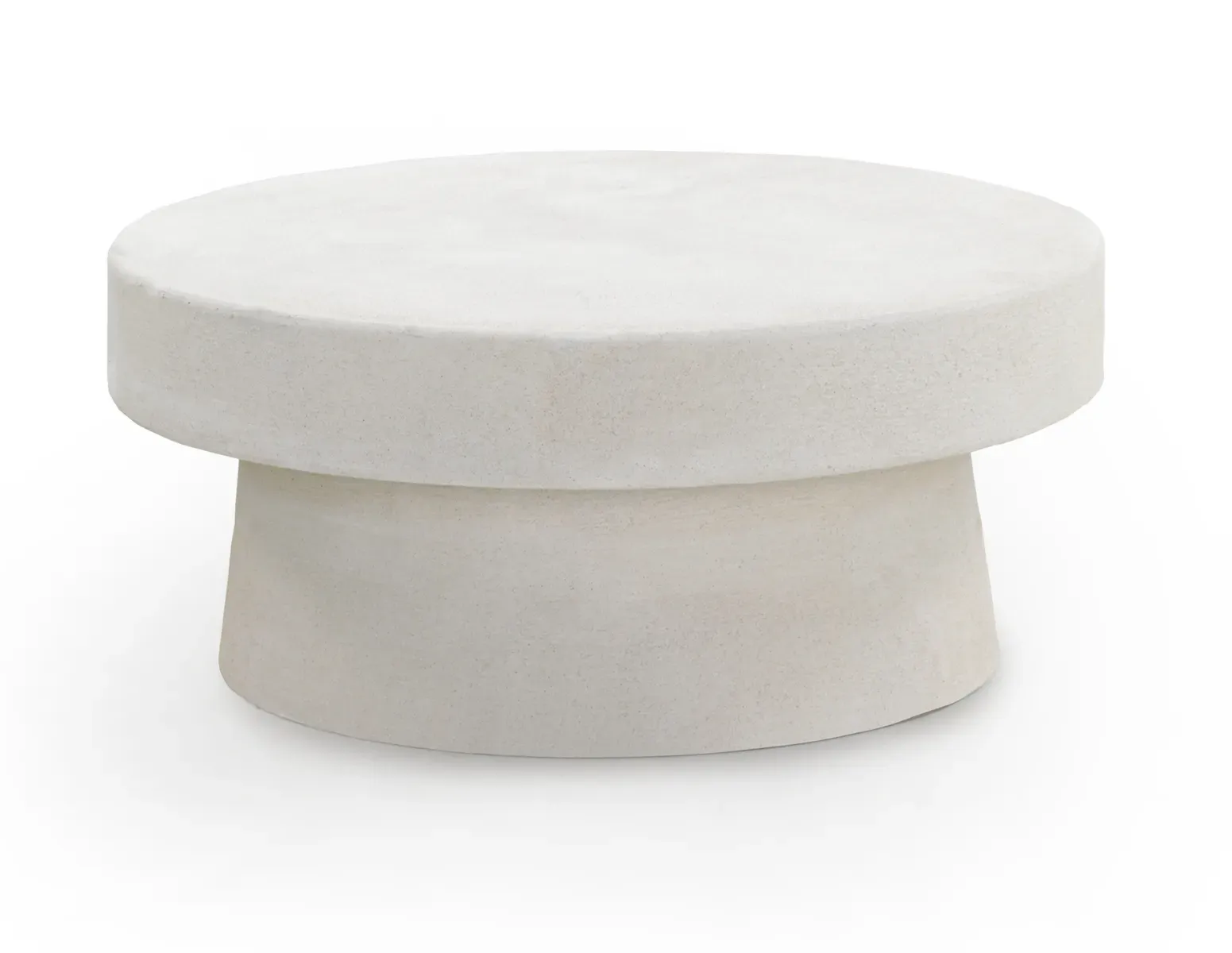 Table basse en polyrésine couleur ciment blanc