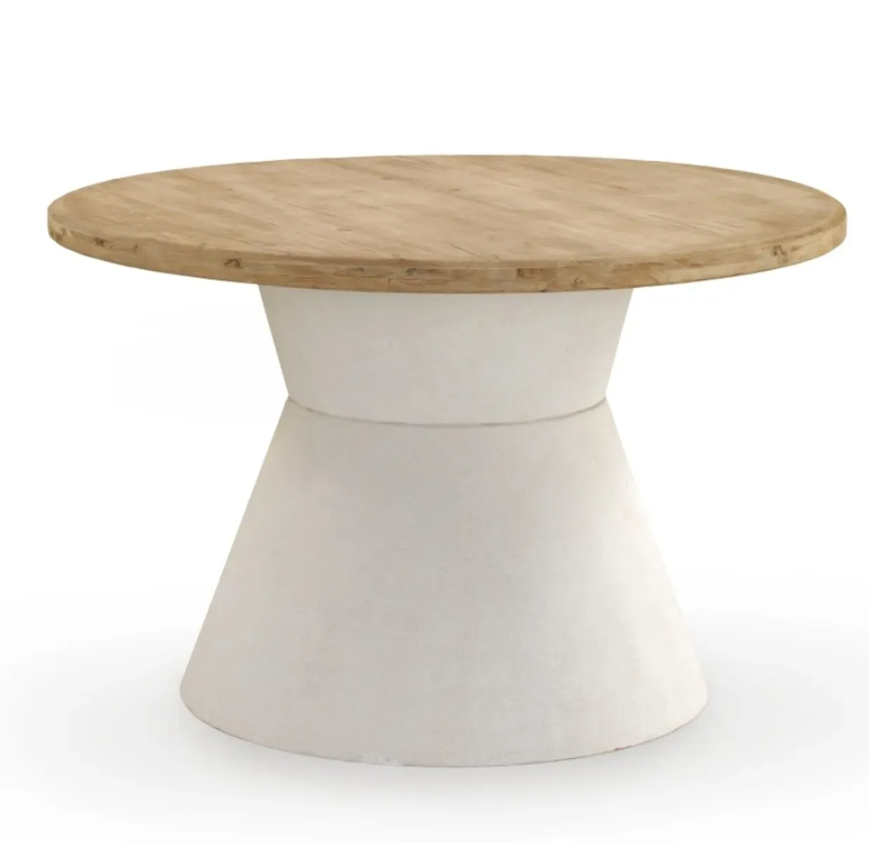 Table de salle à manger en bois d'épicéa et base en polyrésine