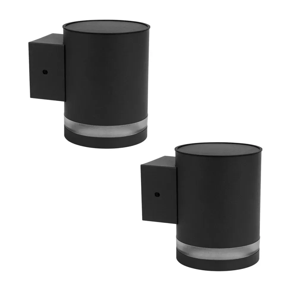 2 appliques murales solaires Acier Noir 200LM