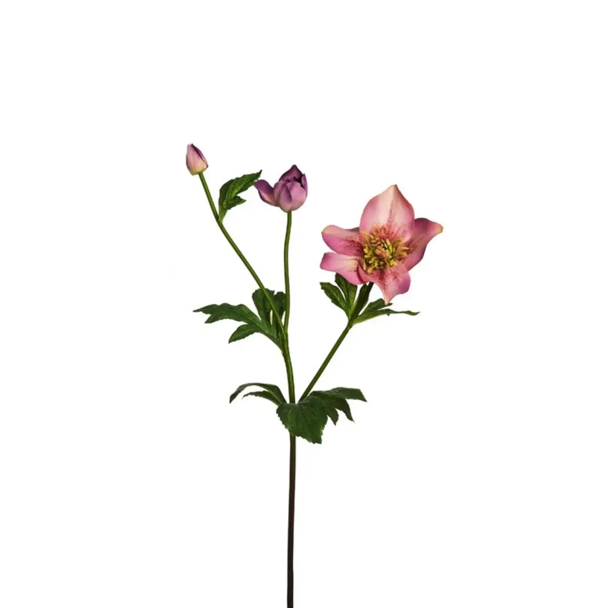 Tige de rose de noël artificielle rose H45