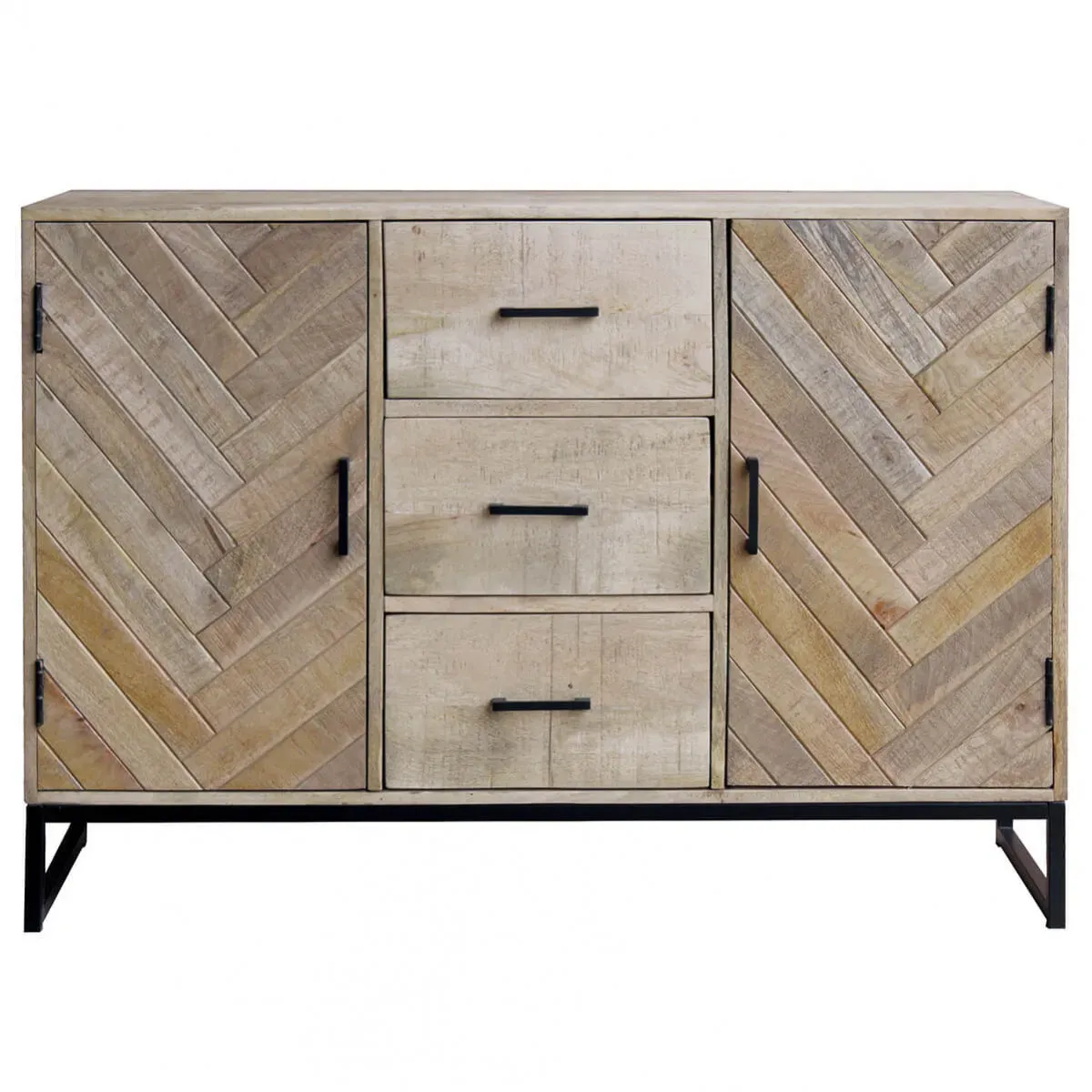 Bahut  2 portes 3 tiroirs en manguier massif