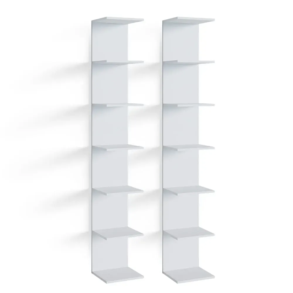 Lot de 2 etagères blanches, 30 x 190cm