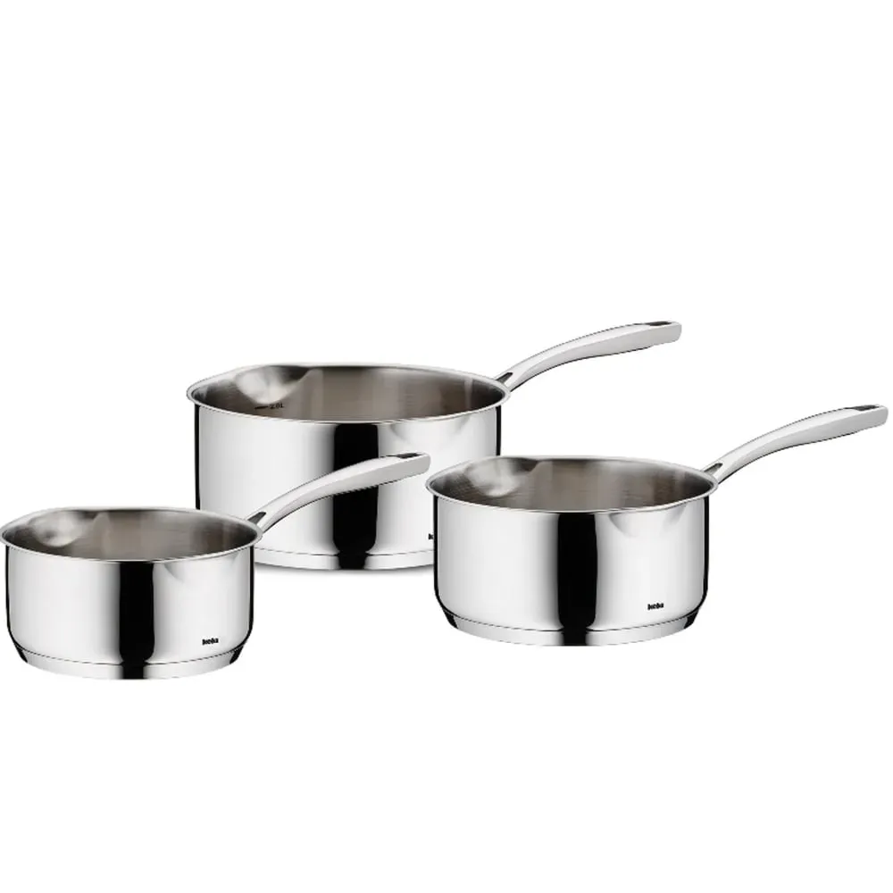 Set de 3 casseroles inox 16/18/20cm