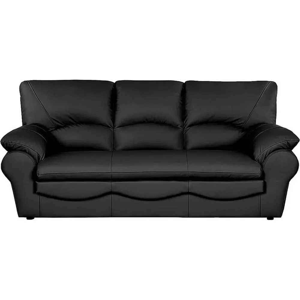 Canapé 3 places convertible en cuir noir