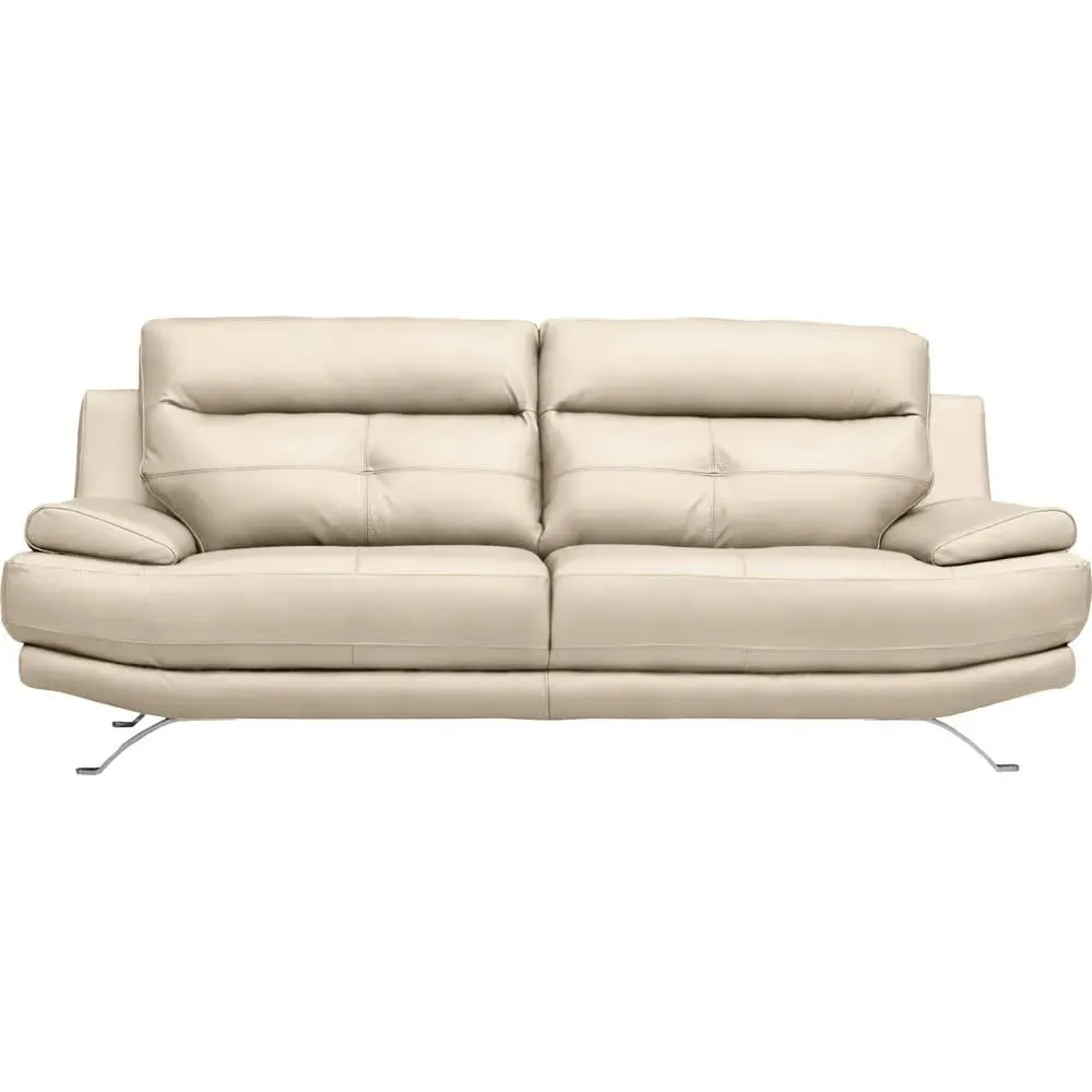 Canapé 3 places en cuir beige