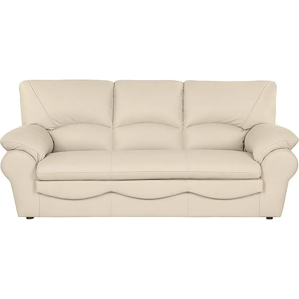 Canapé 3 places en cuir beige