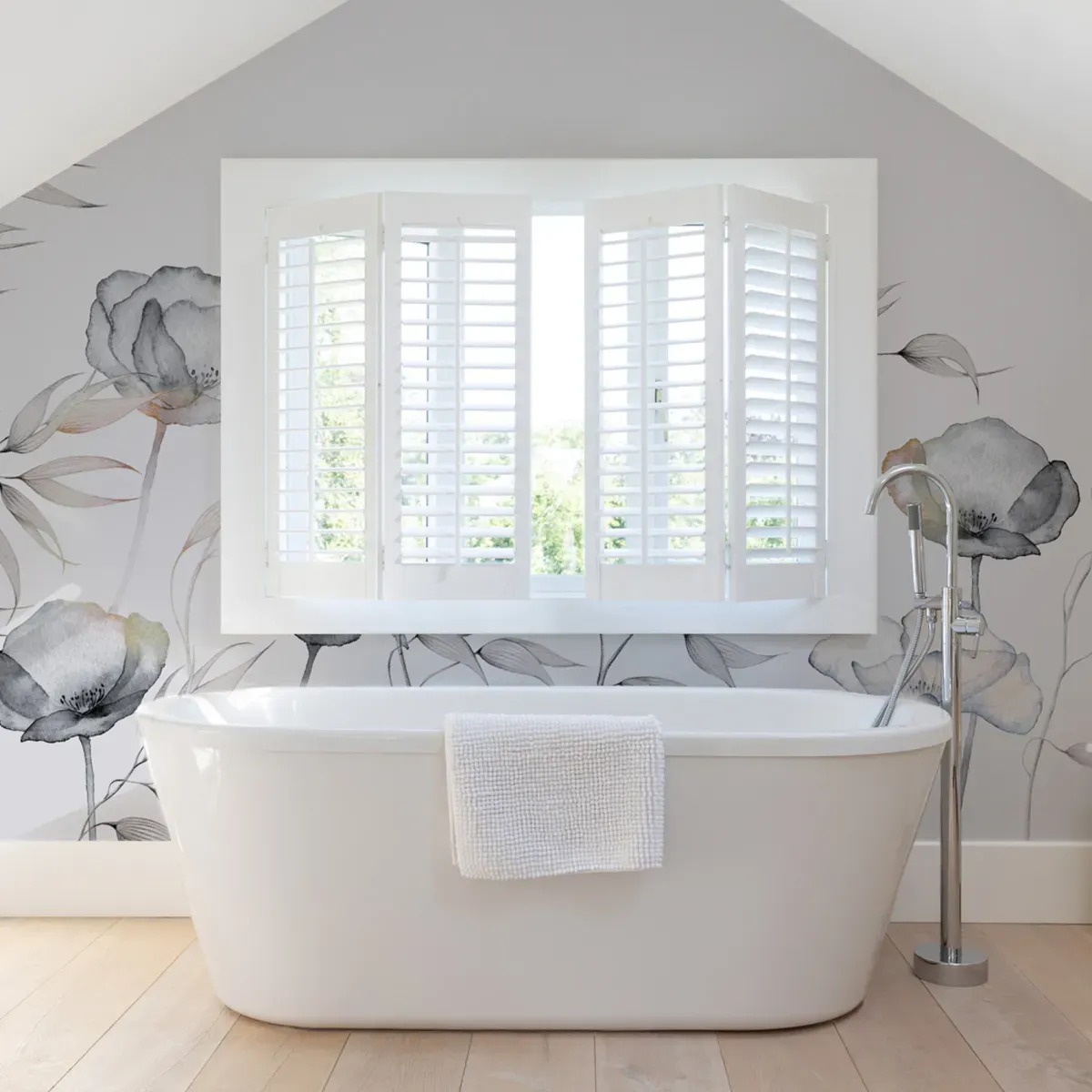 Papier peint panoramique souffle de légèreté gris 150x250cm