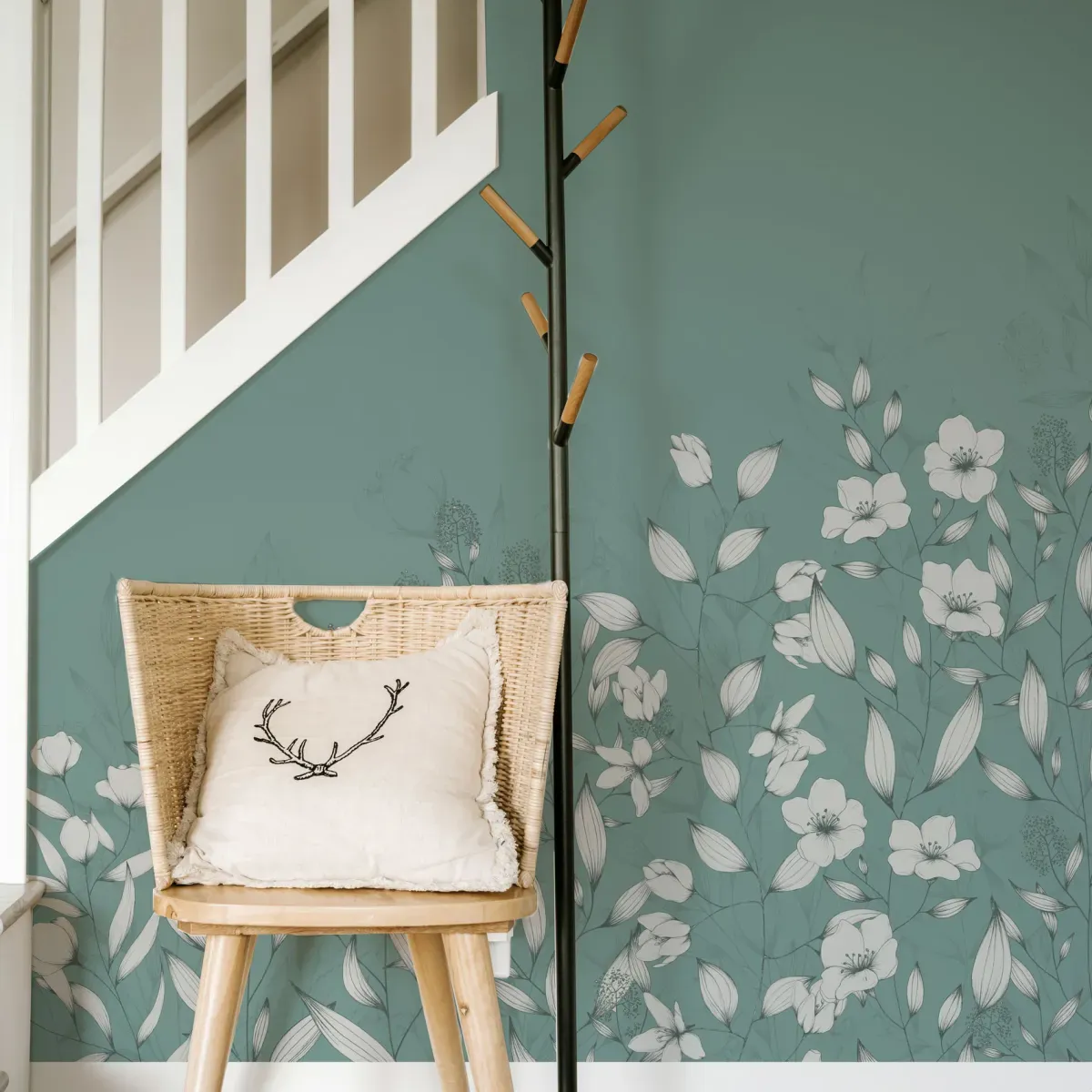 Papier peint panoramique ode au feuillage vert 300x250cm