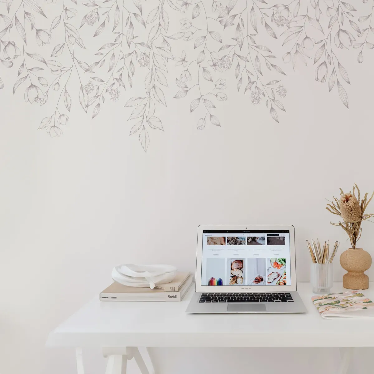 Papier peint panoramique florale rose 450x250cm