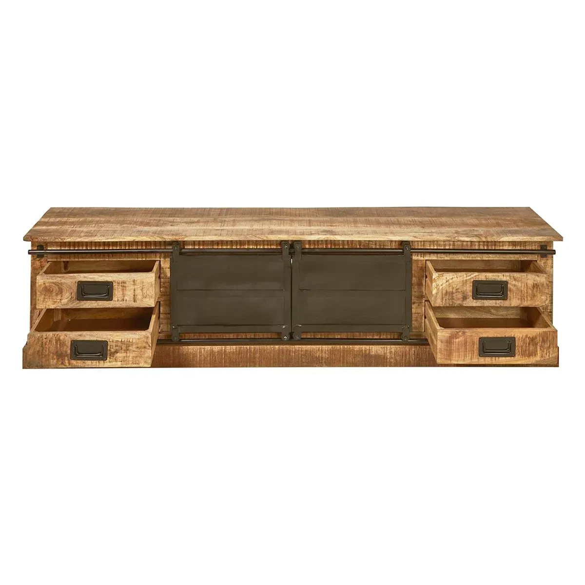 Meuble  tv manguier et métal noir