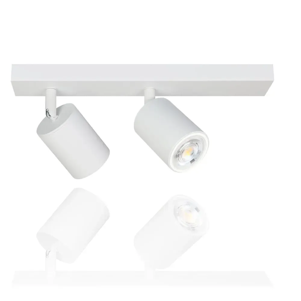 Spot de plafond en métal, 2 x GU10, blanc