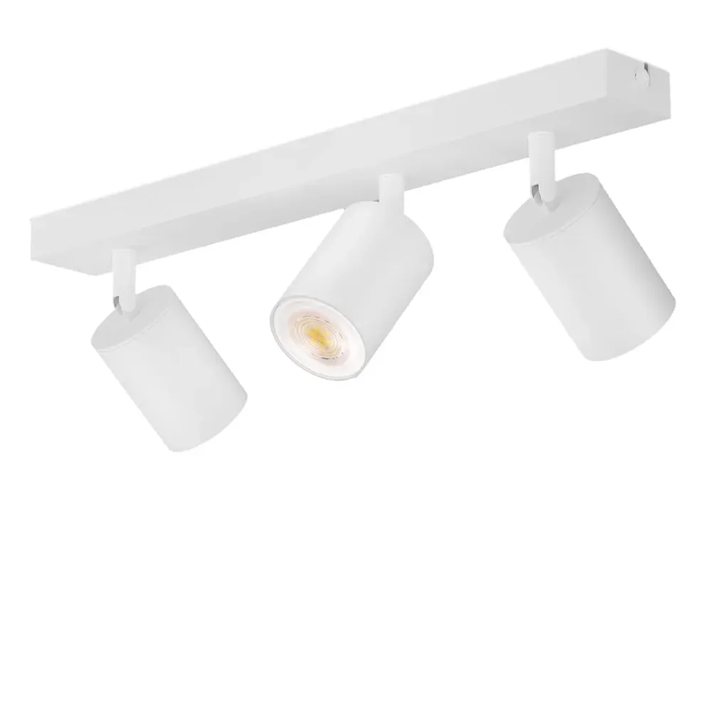 Spot de plafond en métal, 3 x GU10, blanc