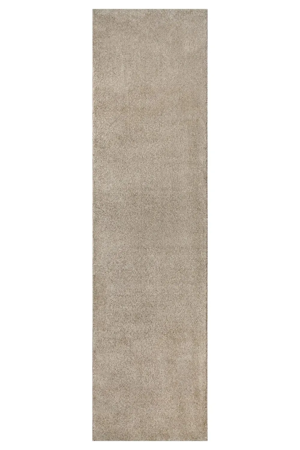 Tapis uni poils ras beige sable belle densité 80x400