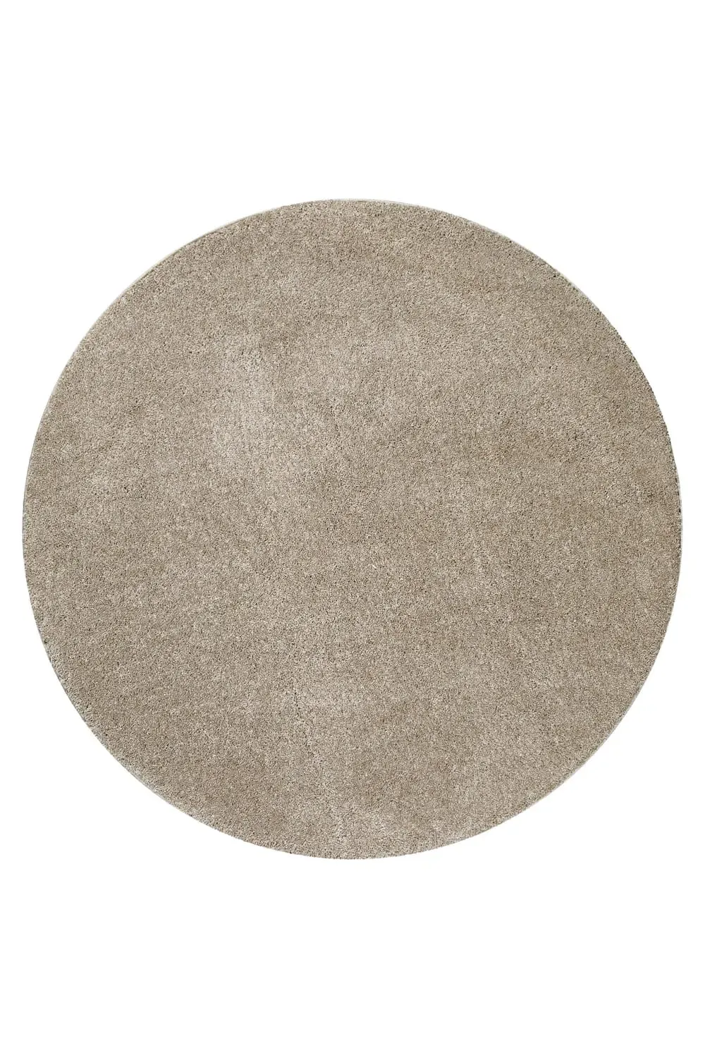 Tapis rond uni poils ras beige sable belle densité Ø 200