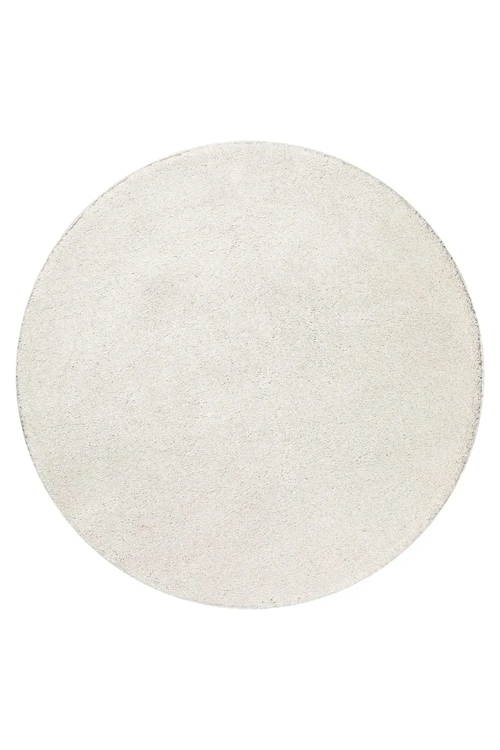 Tapis rond uni poils ras beige ivoire belle densité Ø 120